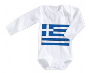 Body bébé Drapeau Grèce taille 3/6 mois manches Longues