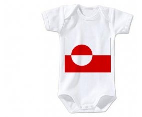 Body bébé Drapeau Groenland taille 3/6 mois manches Courtes