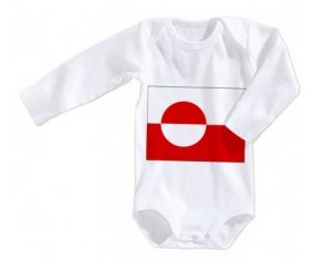 Body bébé Drapeau Groenland taille 3/6 mois manches Longues