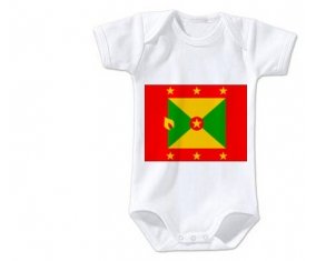 Body bébé Drapeau Grenade taille 3/6 mois manches Courtes