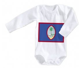 Body bébé Drapeau Guam taille 3/6 mois manches Longues