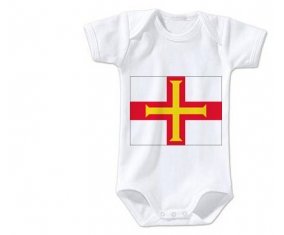 Body bébé Drapeau Guernesey taille 3/6 mois manches Courtes