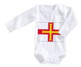 Body bébé Drapeau Guernesey taille 3/6 mois manches Longues