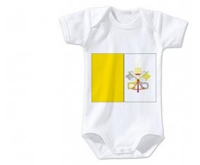 Body bébé Drapeau Saint-Siège taille 3/6 mois manches Courtes