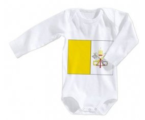 Body bébé Drapeau Saint-Siège taille 3/6 mois manches Longues