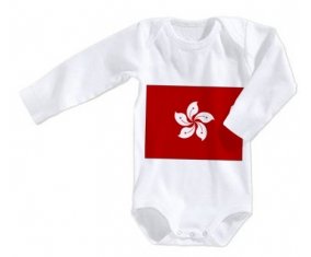 Body bébé Drapeau Hong Kong taille 3/6 mois manches Longues