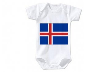 Body bébé Drapeau Islande taille 3/6 mois manches Courtes