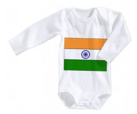Body bébé Drapeau Inde taille 3/6 mois manches Longues