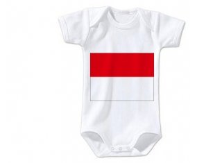 Body bébé Drapeau Indonésie taille 3/6 mois manches Courtes