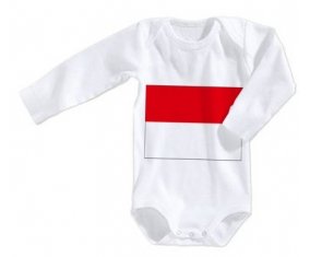 Body bébé Drapeau Indonésie taille 3/6 mois manches Longues