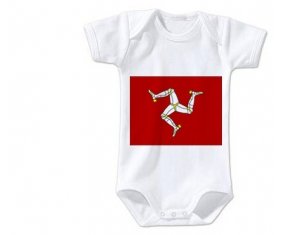 Body bébé Drapeau Île de Man taille 3/6 mois manches Courtes