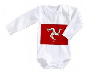Body bébé Drapeau Île de Man taille 3/6 mois manches Longues