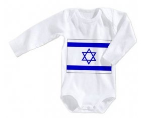 Body bébé Drapeau Israël taille 3/6 mois manches Longues