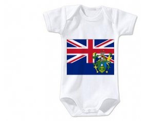 Body bébé Drapeau Îles Pitcairn taille 3/6 mois manches Courtes