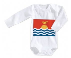 Body bébé Drapeau Kiribati taille 3/6 mois manches Longues