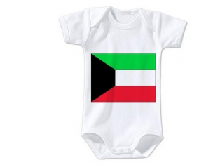 Body bébé Drapeau Koweit taille 3/6 mois manches Courtes