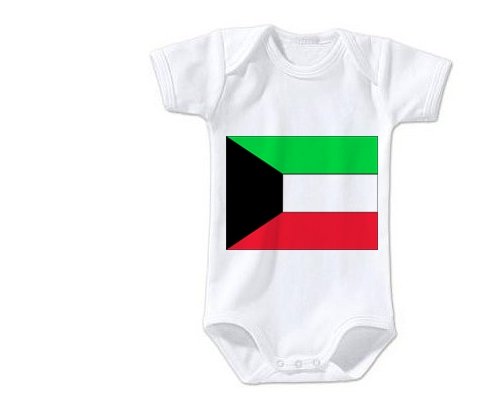 Body bébé Drapeau Koweit taille 3/6 mois manches Courtes