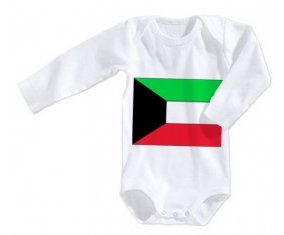 Body bébé Drapeau Koweit taille 3/6 mois manches Longues