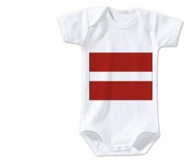 Body bébé Drapeau Lettonie taille 3/6 mois manches Courtes