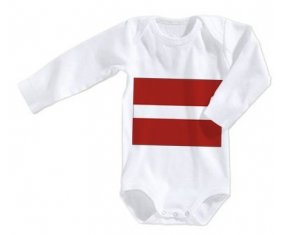 Body bébé Drapeau Lettonie taille 3/6 mois manches Longues