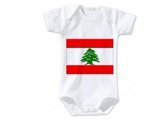 Body bébé Drapeau Liban taille 3/6 mois manches Courtes