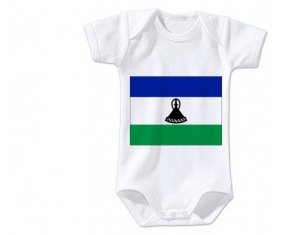 Body bébé Drapeau Lesotho taille 3/6 mois manches Courtes