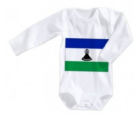 Body bébé Drapeau Lesotho taille 3/6 mois manches Longues