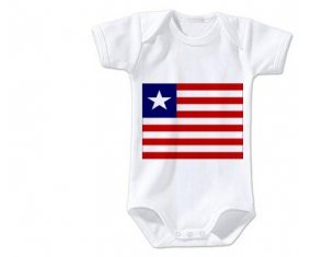 Body bébé Drapeau Libéria taille 3/6 mois manches Courtes