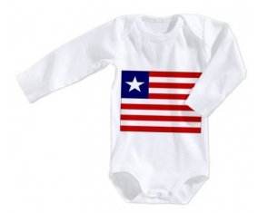 Body bébé Drapeau Libéria taille 3/6 mois manches Longues