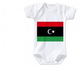 Body bébé Drapeau Libye taille 3/6 mois manches Courtes