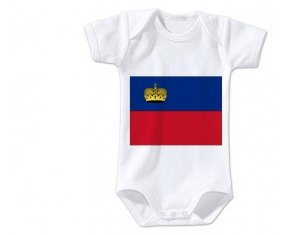 Body bébé Drapeau Liechtenstein taille 3/6 mois manches Courtes
