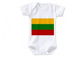 Body bébé Drapeau Lituanie taille 3/6 mois manches Courtes