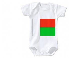 Body bébé Drapeau Madagascar taille 3/6 mois manches Courtes