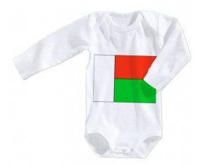 Body bébé Drapeau Madagascar taille 3/6 mois manches Longues
