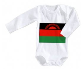 Body bébé Drapeau Malawi taille 3/6 mois manches Longues