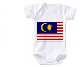 Body bébé Drapeau Malaisie taille 3/6 mois manches Courtes