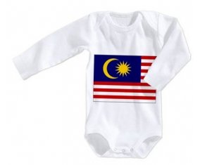 Body bébé Drapeau Malaisie taille 3/6 mois manches Longues