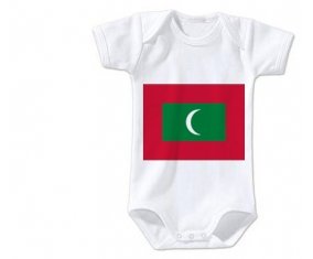 Body bébé Drapeau Maldives taille 3/6 mois manches Courtes
