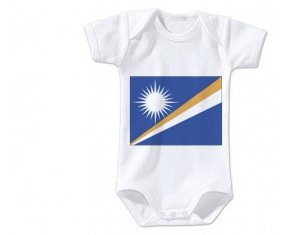 Body bébé Drapeau Iles Marshall taille 3/6 mois manches Courtes