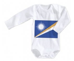 Body bébé Drapeau Iles Marshall taille 3/6 mois manches Longues