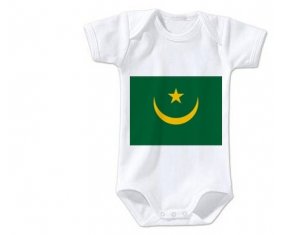 Body bébé Drapeau Mauritanie taille 3/6 mois manches Courtes