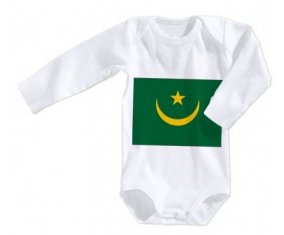 Body bébé Drapeau Mauritanie taille 3/6 mois manches Longues