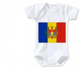 Body bébé Drapeau Moldavie taille 3/6 mois manches Courtes