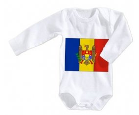 Body bébé Drapeau Moldavie taille 3/6 mois manches Longues