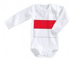 Body bébé Drapeau Monaco taille 3/6 mois manches Longues