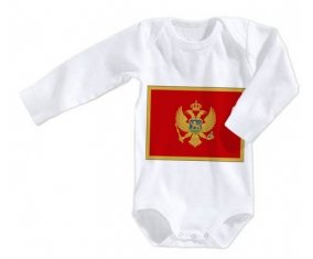 Body bébé Drapeau Monténégro taille 3/6 mois manches Longues