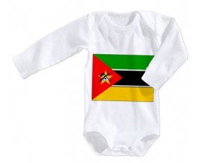 Body bébé Drapeau Mozambique taille 3/6 mois manches Longues