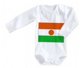 Body bébé Drapeau Niger taille 3/6 mois manches Longues