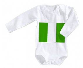 Body bébé Drapeau Nigeria taille 3/6 mois manches Longues