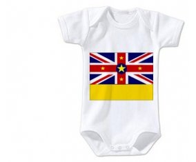Body bébé Drapeau Niue taille 3/6 mois manches Courtes